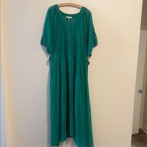 Madewell Green Chiffon Maxi Dress
